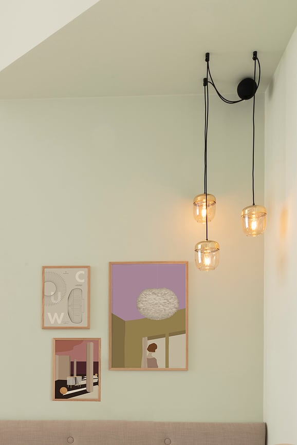 Suspension Acorn simple, ambre laiton