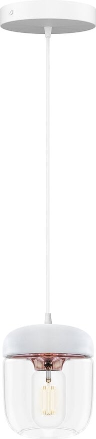 Suspension Acorn blanche, cuivre poli