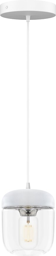 Suspension Acorn blanche en acier poli