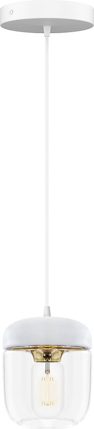 Suspension Acorn blanche, laiton poli