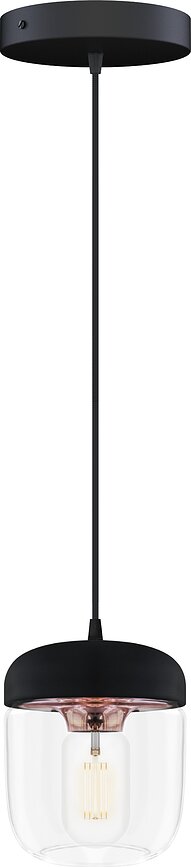 Suspension Acorn noire, cuivre poli