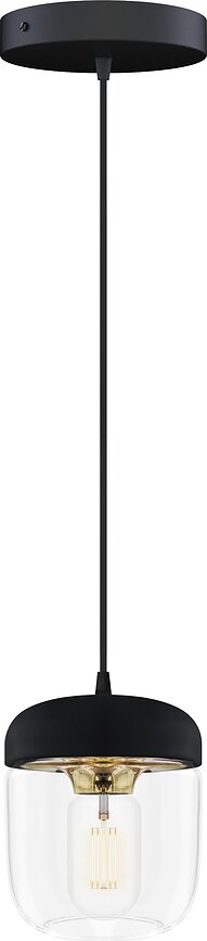 Suspension Acorn noire, laiton poli