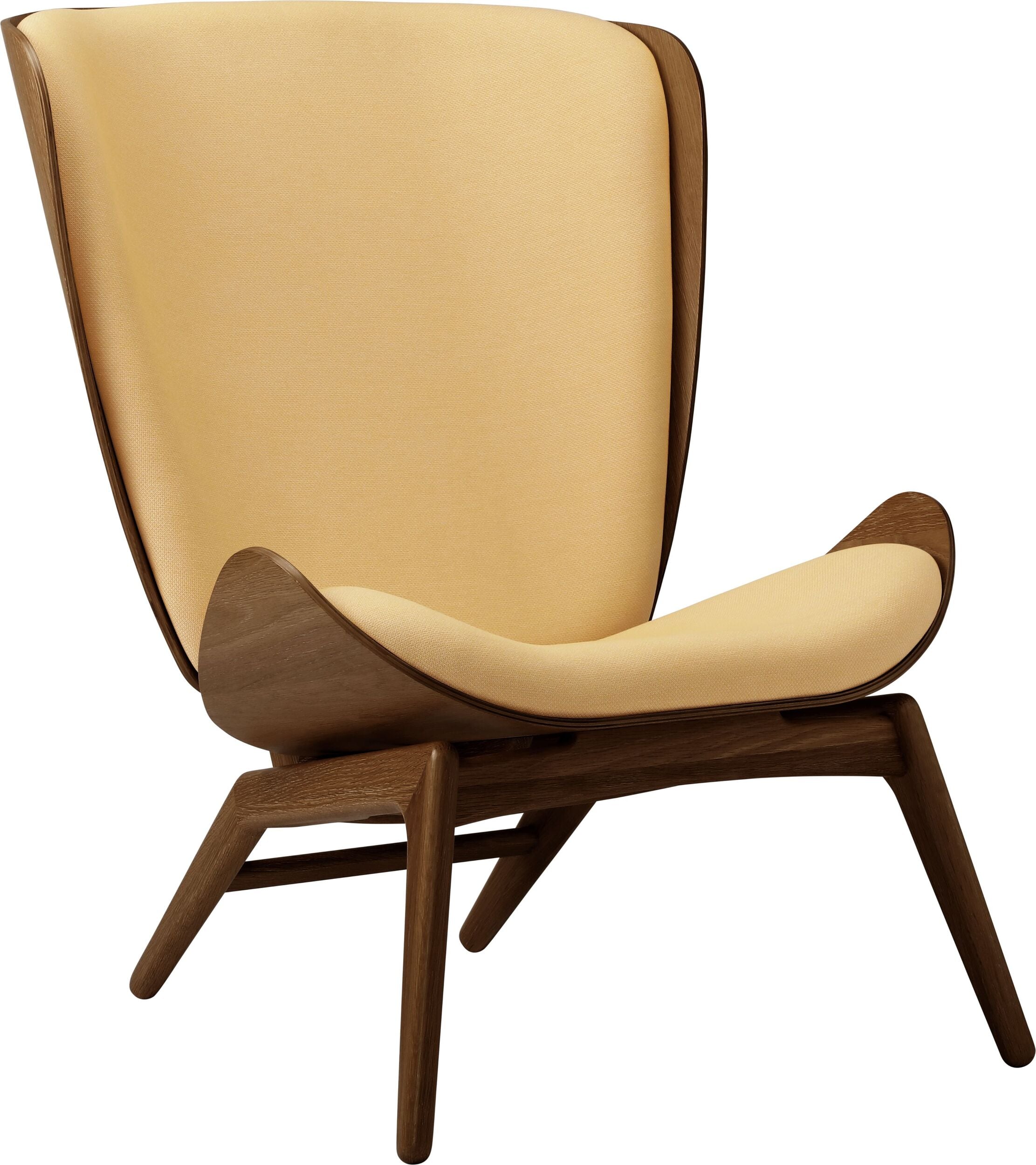 The Reader Sessel hellbeige auf dunklen Eichenbeinen