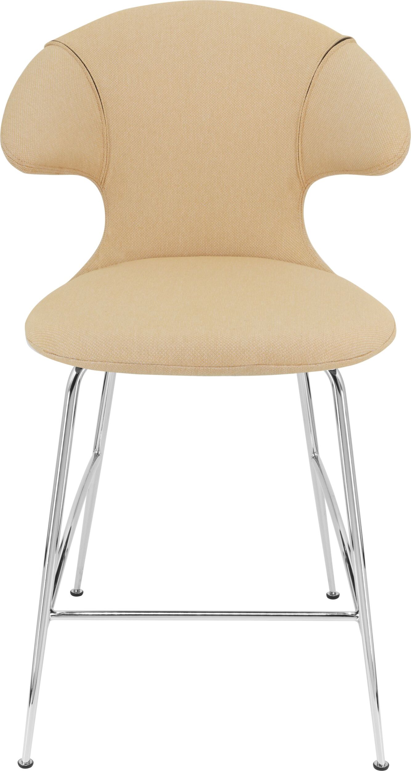 Time Flies Stuhl 102 cm hellbeige auf verchromten Beinen