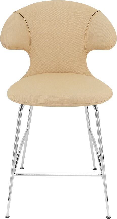 Time Flies Stuhl 102 cm hellbeige auf verchromten Beinen