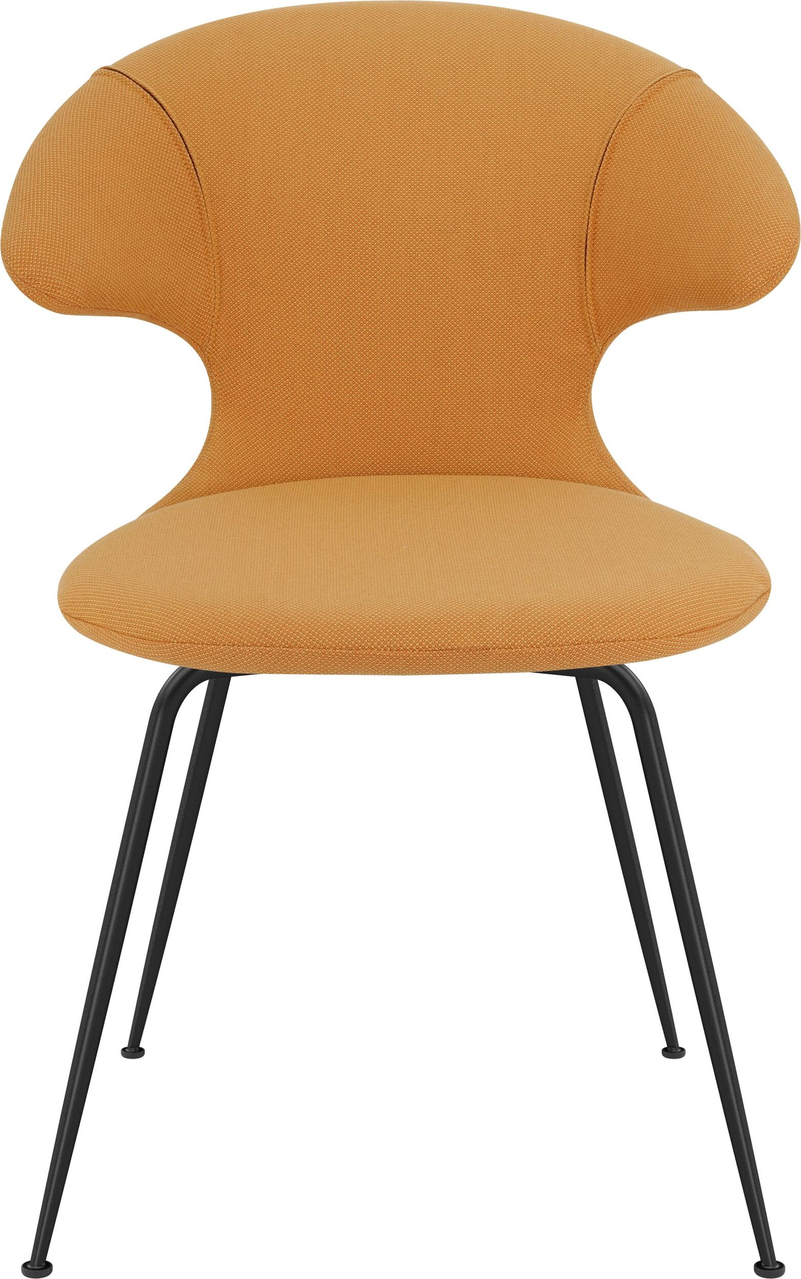 Time Flies Stuhl orangefarben mit schwarzen Beinen