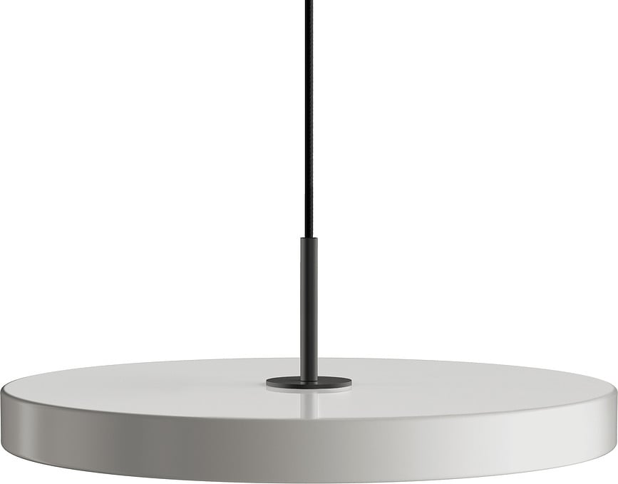 Závesná lampa Asteria Plus s čiernym držiakom 43 cm sivá