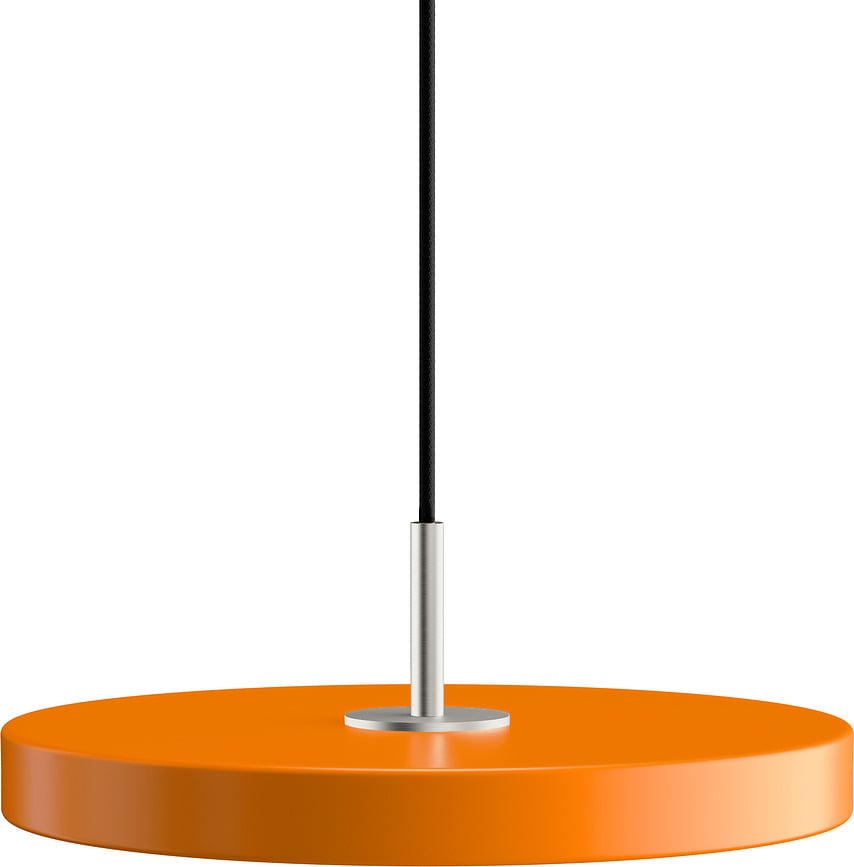 Závesná lampa Asteria Plus so strieborným držiakom 31 cm oranžová