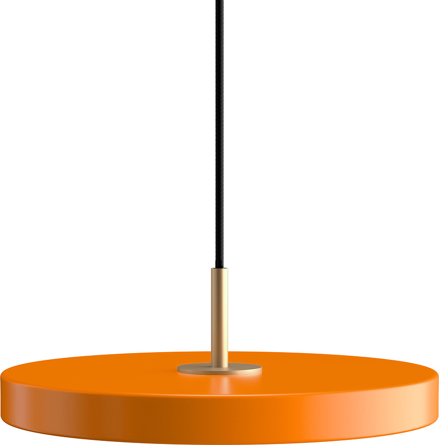 Závesná lampa Asteria Plus so zlatým upevnením 31 cm oranžová