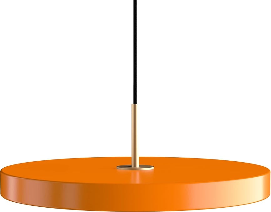 Závesná lampa Asteria Plus so zlatým upevnením 43 cm oranžová