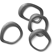 Flow Napkin rings silver 4 pcs