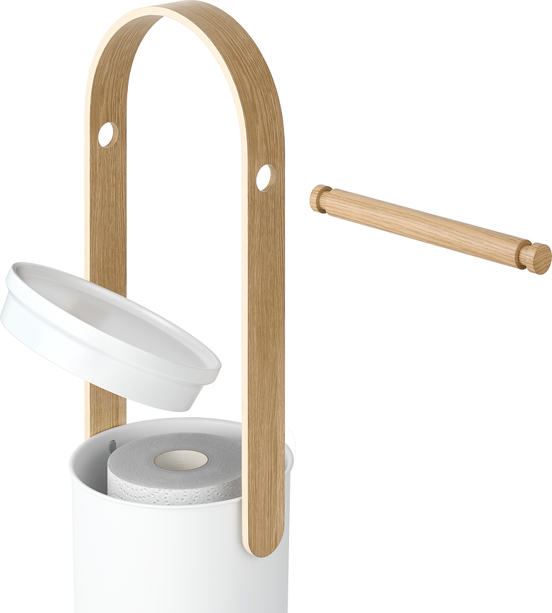 Bellwood Porte-papier Toilette sur pied, blanc