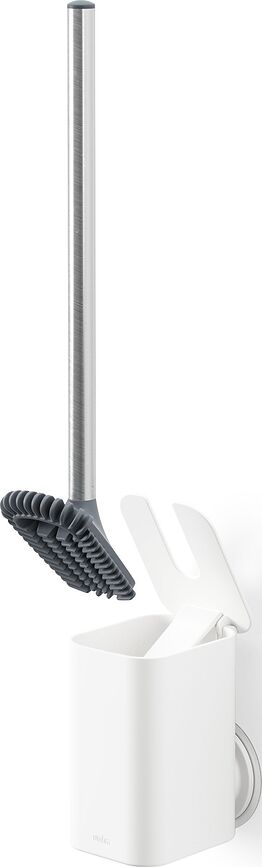 Brosse WC flexible adhésive, blanche