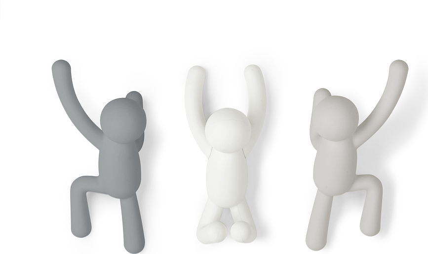 Buddy Cintres, gris, Lot de 3