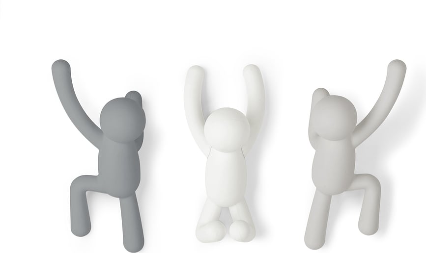 Buddy Κρεμάστρες, γκρι, 3 τμχ