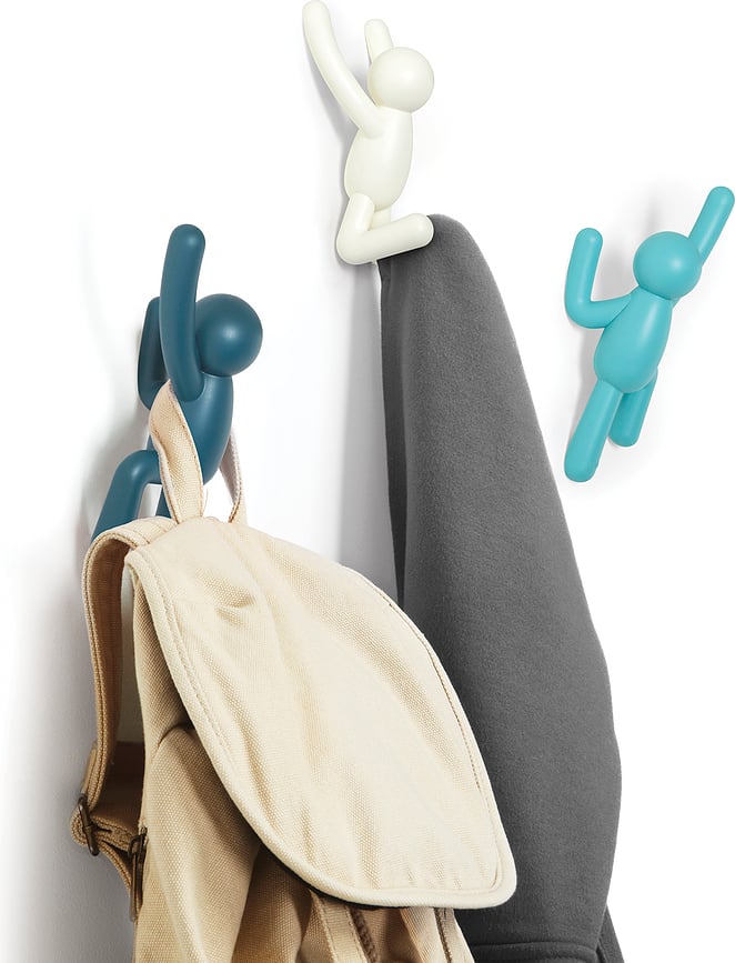 Perchero Buddy, negro, Pack de 3 unidades