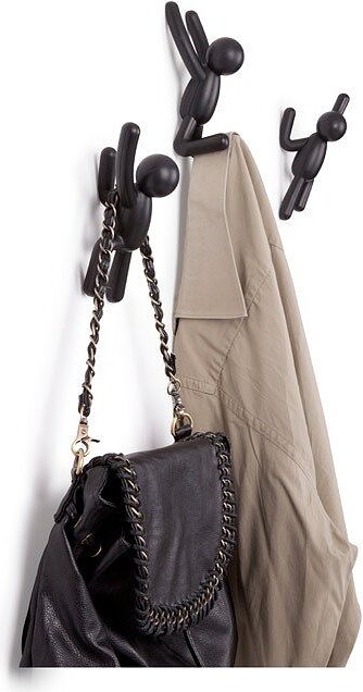 Perchero Buddy, negro, Pack de 3 unidades