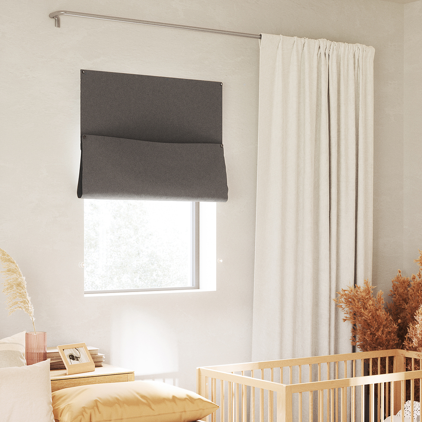 Cortina Panel Nightfall, 122 x 142 cm, gris