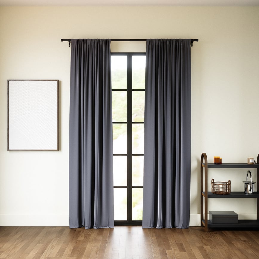 Cortinas para salón, 132 x 213 cm, azul oscuro, Pack de 2