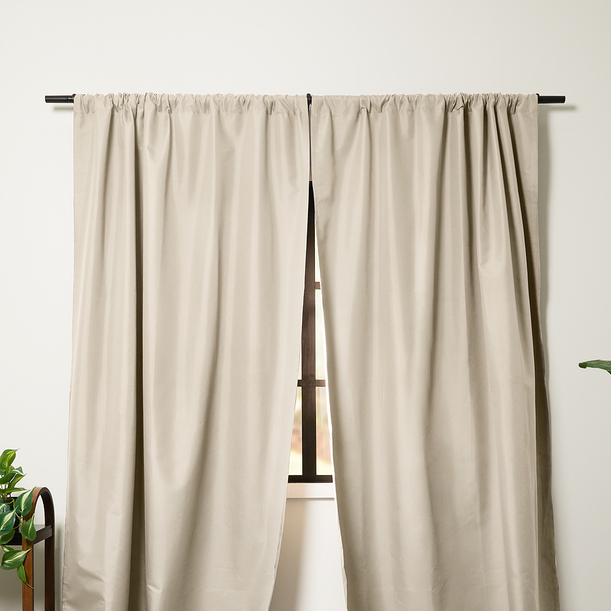 Cortinas para salón, 132 x 213 cm, azul oscuro, Pack de 2