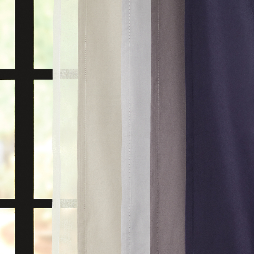 Cortinas para salón, 132 x 213 cm, azul oscuro, Pack de 2