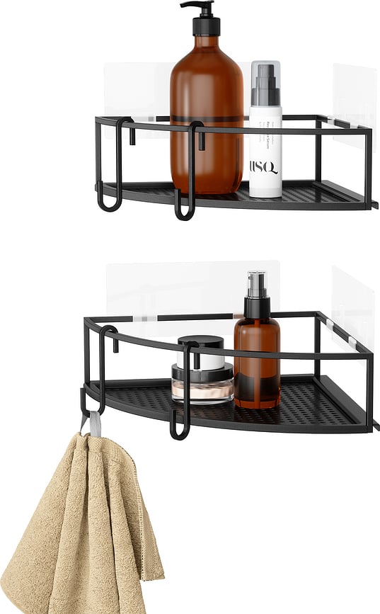 Cubiko Étagères de Douche d'angle, blanches, Lot de 2