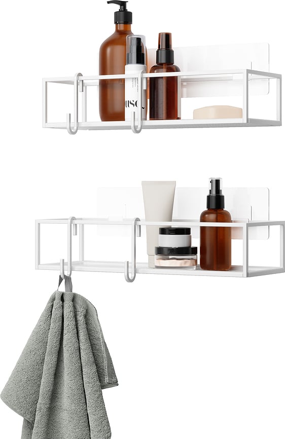 Cubiko Étagères de Douche, noires, Lot de 2