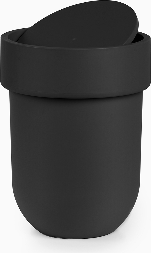 Cubo de basura Touch, blanco, con tapa