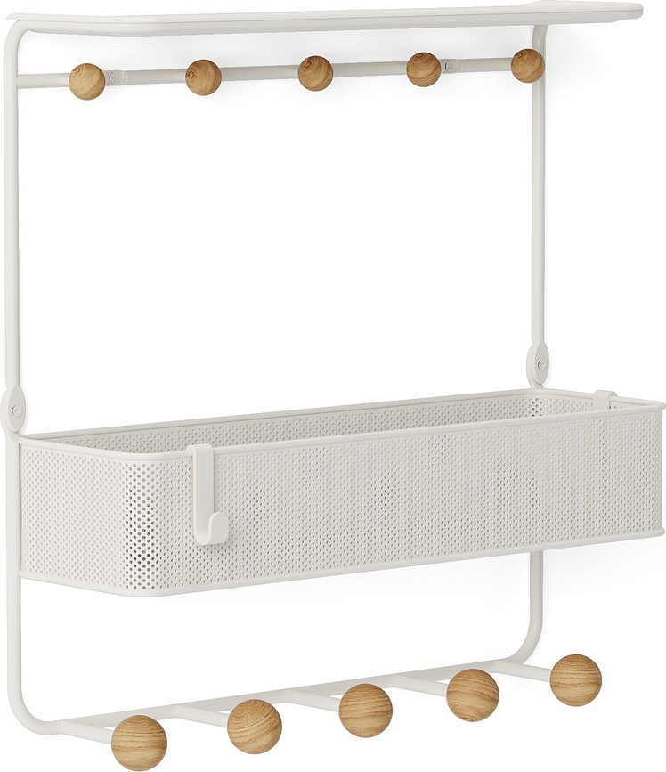 Estique Vješalica zidna s policom bijela