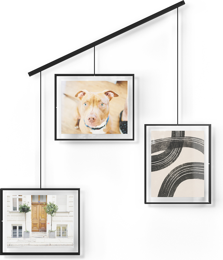 Exhibit Κρεμαστή Κορνίζα τριπλή, 20 x 25 εκ., μαύρη