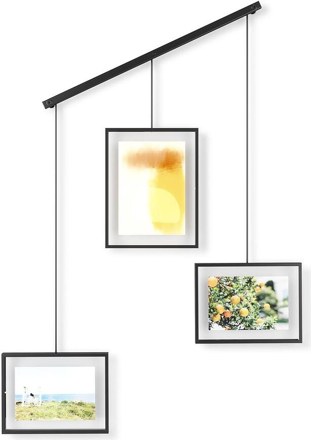 Exhibit Obešalnik za slike trojni, črn