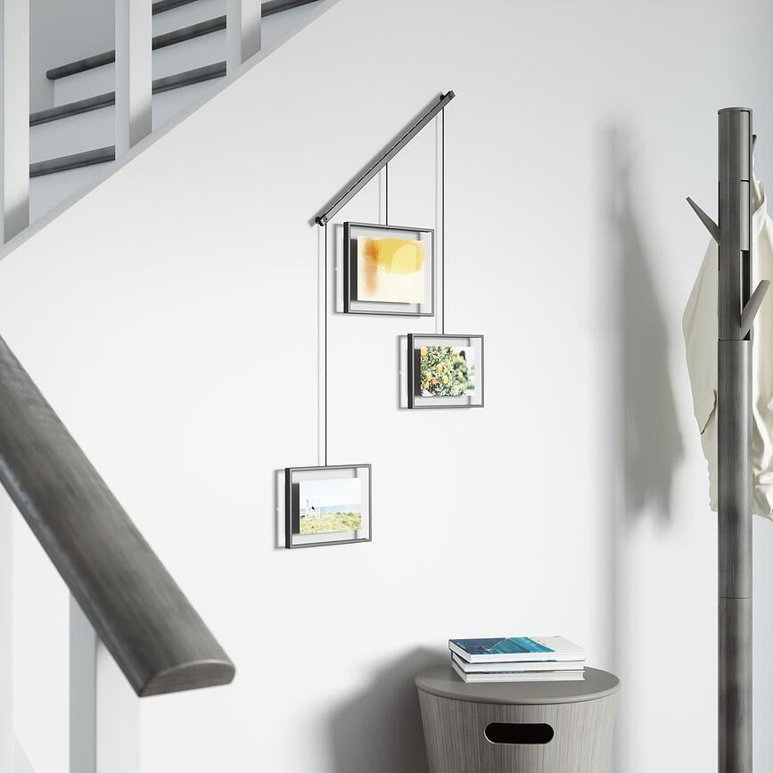 Exhibit Obešalnik za slike trojni, črn