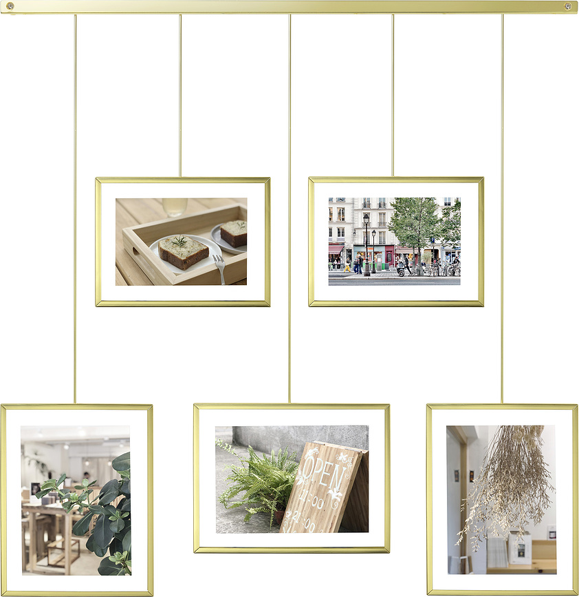 Exhibit Porte-Photos Mural, en laiton mat