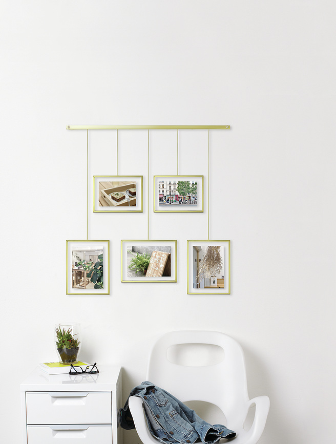 Exhibit stenski zaslon za slike, črn