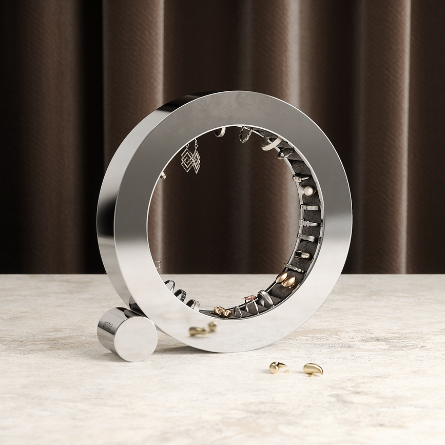 Ferris Βάση για Δαχτυλίδια, μεταλλική, ασημί