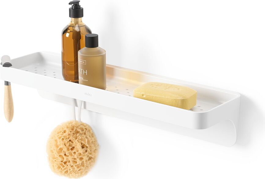 Flex Adhesive Bathroom shelf white wall mounted