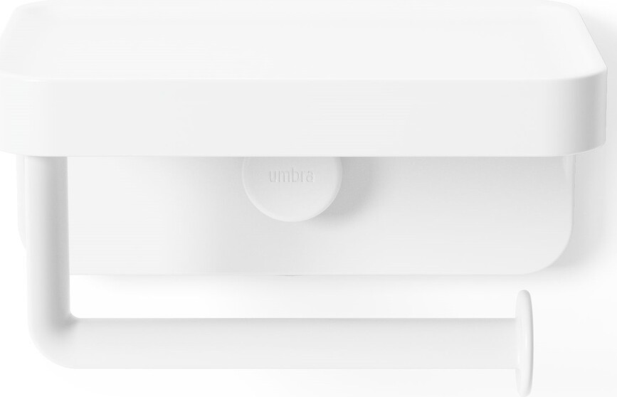 Flex Adhesive Porte-papier toilette avec tablette, blanc