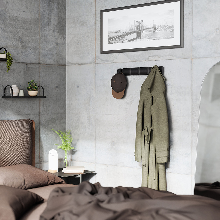 Flip Stenski obešalnik, svetel