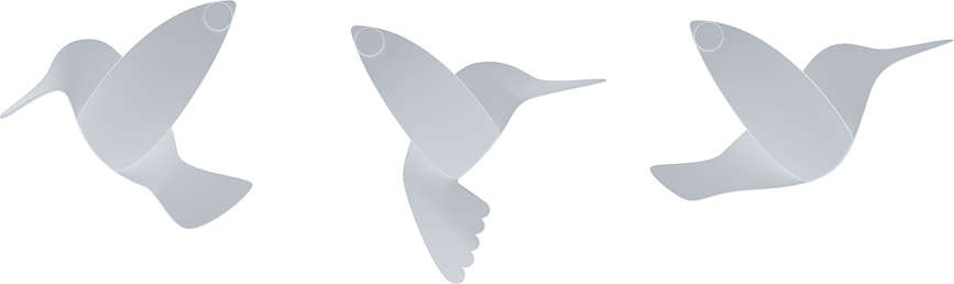 Hummingbird Wall decoration blue green white 9 pcs