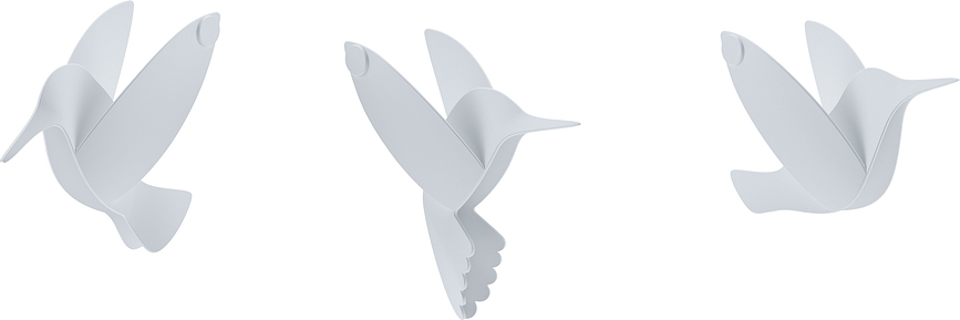 Hummingbird Wall decoration blue green white 9 pcs