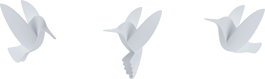 Hummingbird Wall decoration blue green white 9 pcs