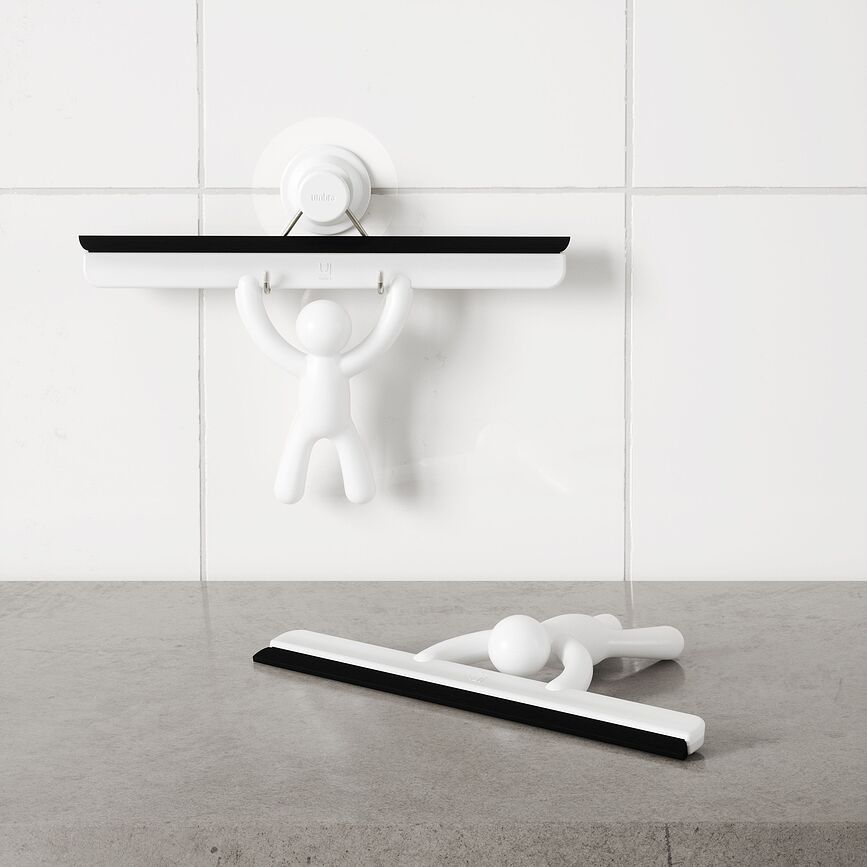 Limpiacristales de Baño Buddy Adhesive, blanco