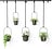 Maceteros Colgantes Triflora, negros, Set de 5 piezas