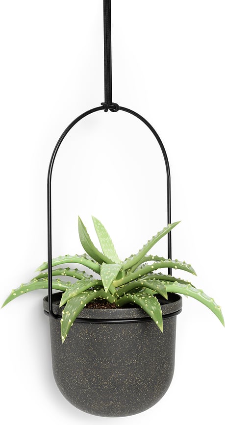 Maceteros Colgantes Triflora, negros, Set de 5 piezas