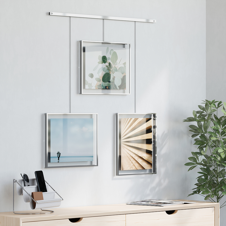 Sistema de Marcos Colgantes Exhibit, 20 x 25 cm, negro, triple