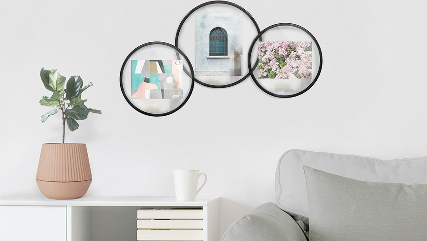 Marco de fotos redondo Infinity, 13 x 18 cm, negro