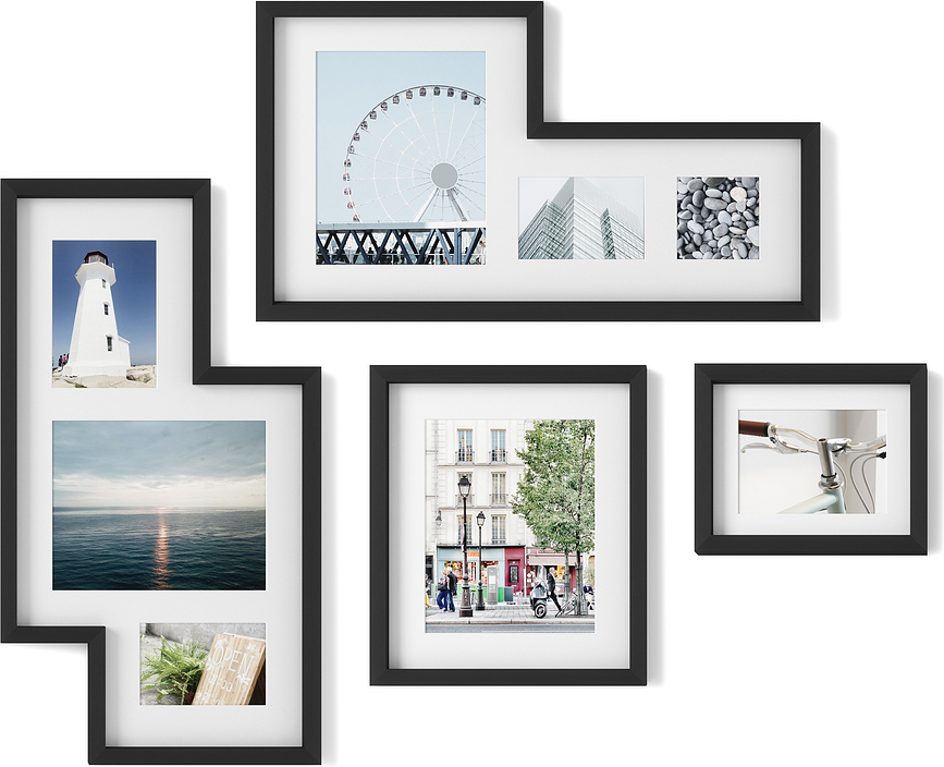 Marcos de Fotos Mingle, negros, 4 unidades