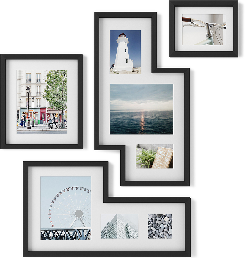 Mingle Cadres Photo, noirs, Lot de 4