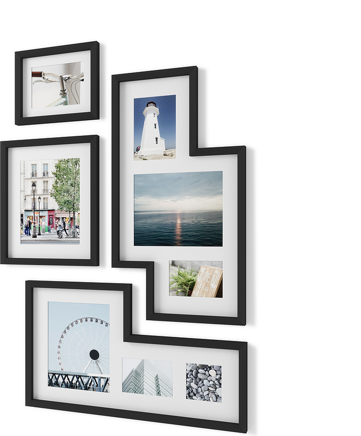 Mingle Cadres Photo, noirs, Lot de 4