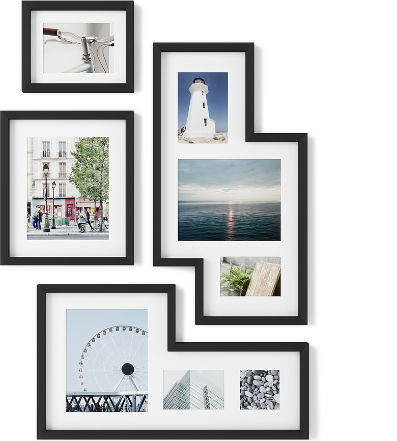 Mingle Cadres Photo, noirs, Lot de 4